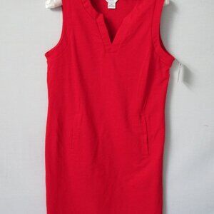 NWT Liz Claiborne red sleeveless cotton blend knit shift dress *Sz PM*